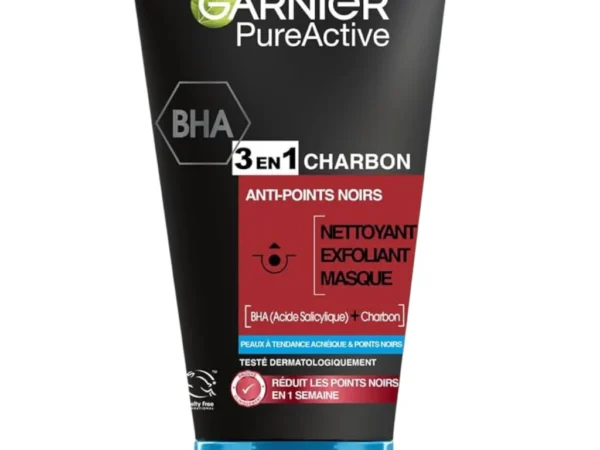 Garnier Pure Active 3En1 Nettoyant Exfoliant Masque