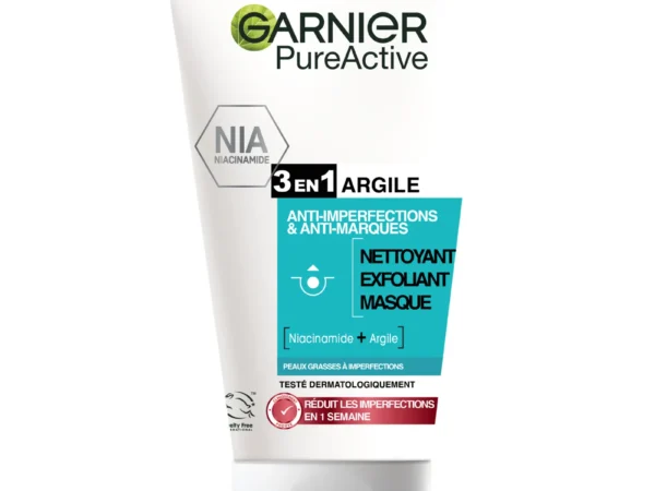 Garnier Pure Active Nettoyant 3En1 Argile Anti-Imperfections